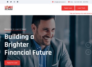 How loaninneed.in looks like on a tablet such as an iPad.