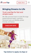 How loantap.in looks like on a mobile device such as an iPhone.