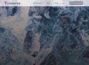 How lobsterink.com looks like on a tablet such as an iPad.