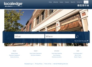 How localedge.com looks like on a tablet such as an iPad.