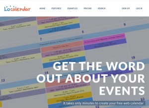 How localendar.com looks like on a tablet such as an iPad.