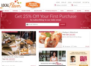 How localflavor.com looks like on a tablet such as an iPad.