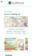How localharvest.org looks like on a mobile device such as an iPhone.