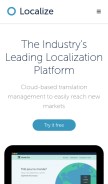 How localizejs.com looks like on a mobile device such as an iPhone.