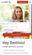 How localmed.com looks like on a mobile device such as an iPhone.