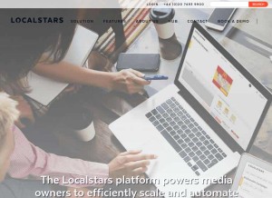 How localstars.com looks like on a tablet such as an iPad.