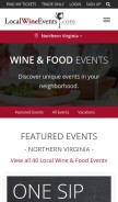How localwineevents.com looks like on a mobile device such as an iPhone.