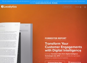 How localytics.com looks like on a tablet such as an iPad.