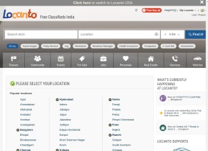 How locanto.net looks like on a tablet such as an iPad.