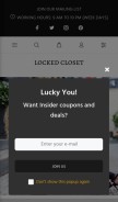 How lockedcloset.com looks like on a mobile device such as an iPhone.