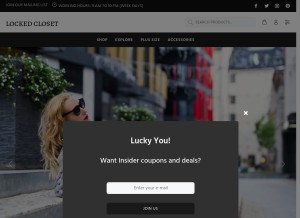How lockedcloset.com looks like on a tablet such as an iPad.