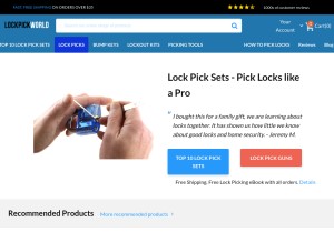 How lockpickworld.com looks like on a tablet such as an iPad.