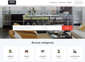 How locoads.ro looks like on a tablet such as an iPad.