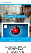 How locsensads.com looks like on a mobile device such as an iPhone.