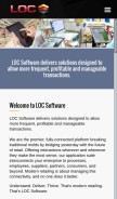 How locsoftware.com looks like on a mobile device such as an iPhone.
