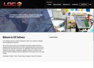 How locsoftware.com looks like on a tablet such as an iPad.