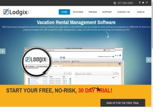 How lodgix.com looks like on a tablet such as an iPad.