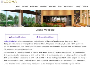 How lodhathanisandra.in looks like on a tablet such as an iPad.