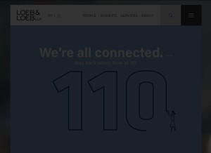 How loeb.com looks like on a tablet such as an iPad.