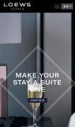 How loewshotels.com looks like on a mobile device such as an iPhone.