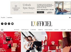 How lofficiel.vn looks like on a tablet such as an iPad.