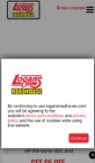 How logansroadhouse.com looks like on a mobile device such as an iPhone.