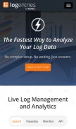 How logentries.com looks like on a mobile device such as an iPhone.