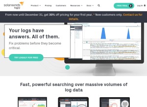How loggly.com looks like on a tablet such as an iPad.