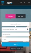 How logic-immo.be looks like on a mobile device such as an iPhone.