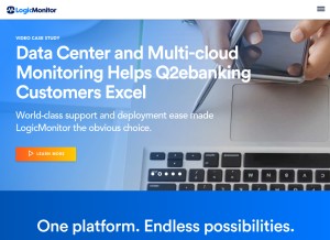 How logicmonitor.com looks like on a tablet such as an iPad.
