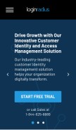 How loginradius.com looks like on a mobile device such as an iPhone.