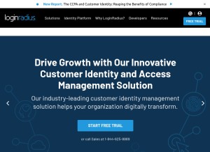 How loginradius.com looks like on a tablet such as an iPad.