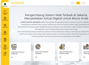 How logique.co.id looks like on a tablet such as an iPad.