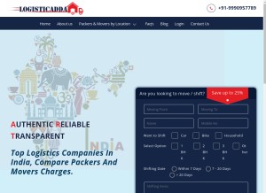 How logisticadda.in looks like on a tablet such as an iPad.
