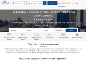 How logisticmart.com looks like on a tablet such as an iPad.