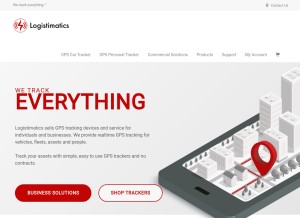 How logistimatics.com looks like on a tablet such as an iPad.