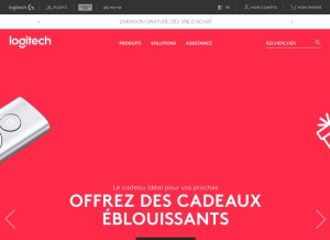 How logitech.com looks like on a tablet such as an iPad.