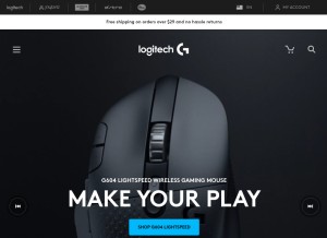 How logitechg.com looks like on a tablet such as an iPad.