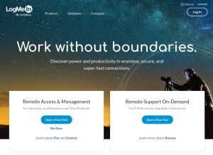 How logmein.com looks like on a tablet such as an iPad.
