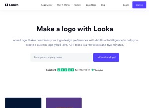 How logojoy.com looks like on a tablet such as an iPad.