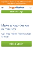 How logomaker.com looks like on a mobile device such as an iPhone.