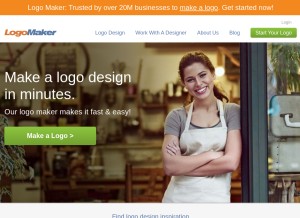 How logomaker.com looks like on a tablet such as an iPad.