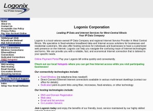 How logonix.net looks like on a tablet such as an iPad.