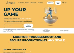 How logz.io looks like on a tablet such as an iPad.