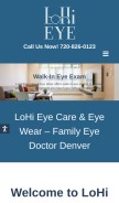 How lohieye.com looks like on a mobile device such as an iPhone.