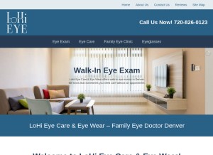 How lohieye.com looks like on a tablet such as an iPad.