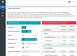 How lohntastik.de looks like on a tablet such as an iPad.
