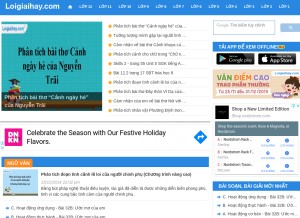 How loigiaihay.com looks like on a tablet such as an iPad.