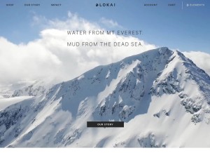 How lokai.com looks like on a tablet such as an iPad.