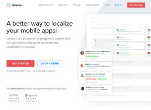 How lokalise.co looks like on a tablet such as an iPad.